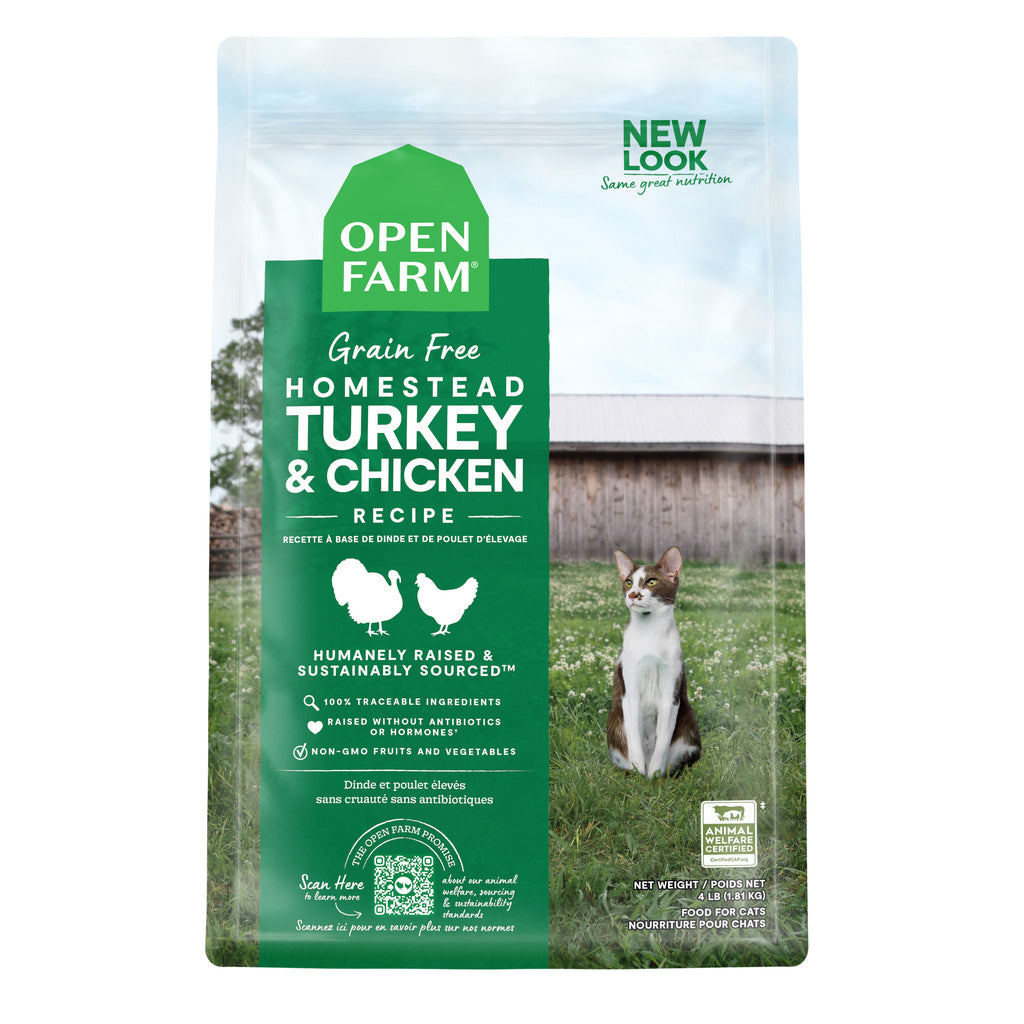 Open Farm Homestead Turkey & Chicken Dry Cat Food, Grain-Free, 2 lb