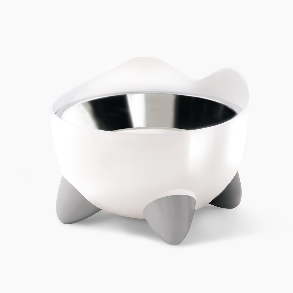 Catit PIXI Elevated Cat Feeding Dish - White, Whisker-Friendly