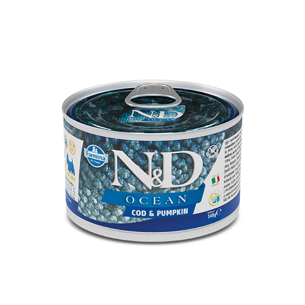 Farmina N&D Ocean Cod & Pumpkin Adult Wet Dog Food, 140g (4.9 oz) Mini Breed Formula