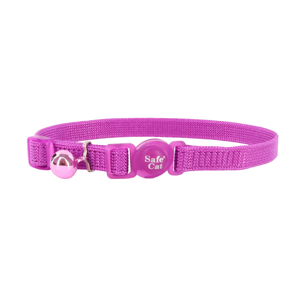 Safe Cat Adjustable Breakaway Collar - Orchid - 8-12 inch Snag-Proof Nylon