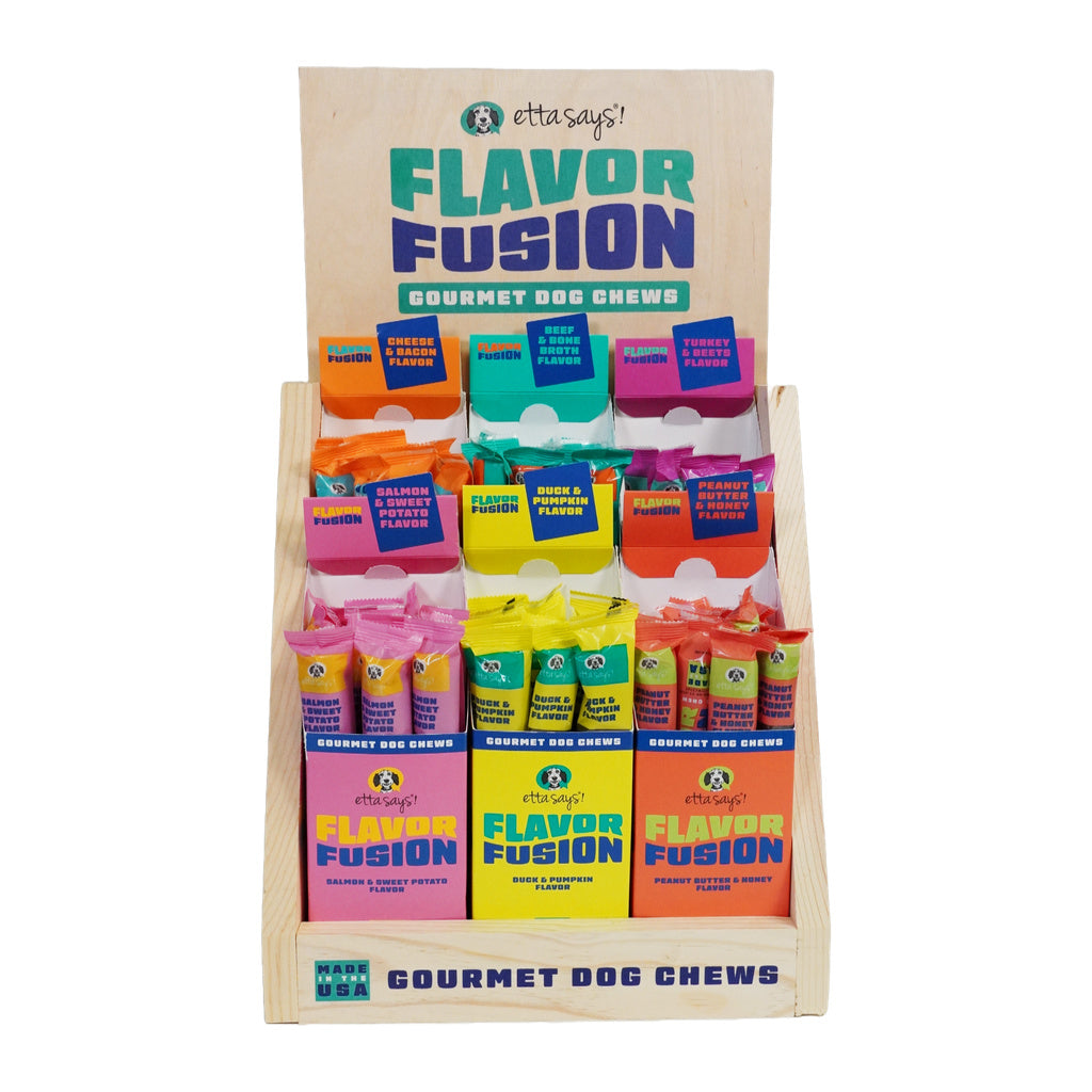 Etta Says! Flavor Fusion Dog Chew Display - Case of 144 Gourmet Chews