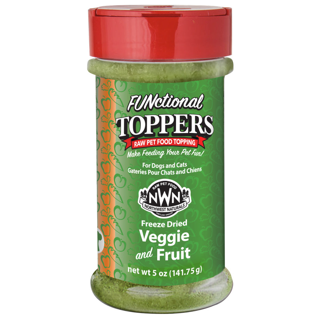 Northwest Naturals Functional Topper Veggie & Fruit for Dogs & Cats - Freeze-Dried Raw Food, 3 oz