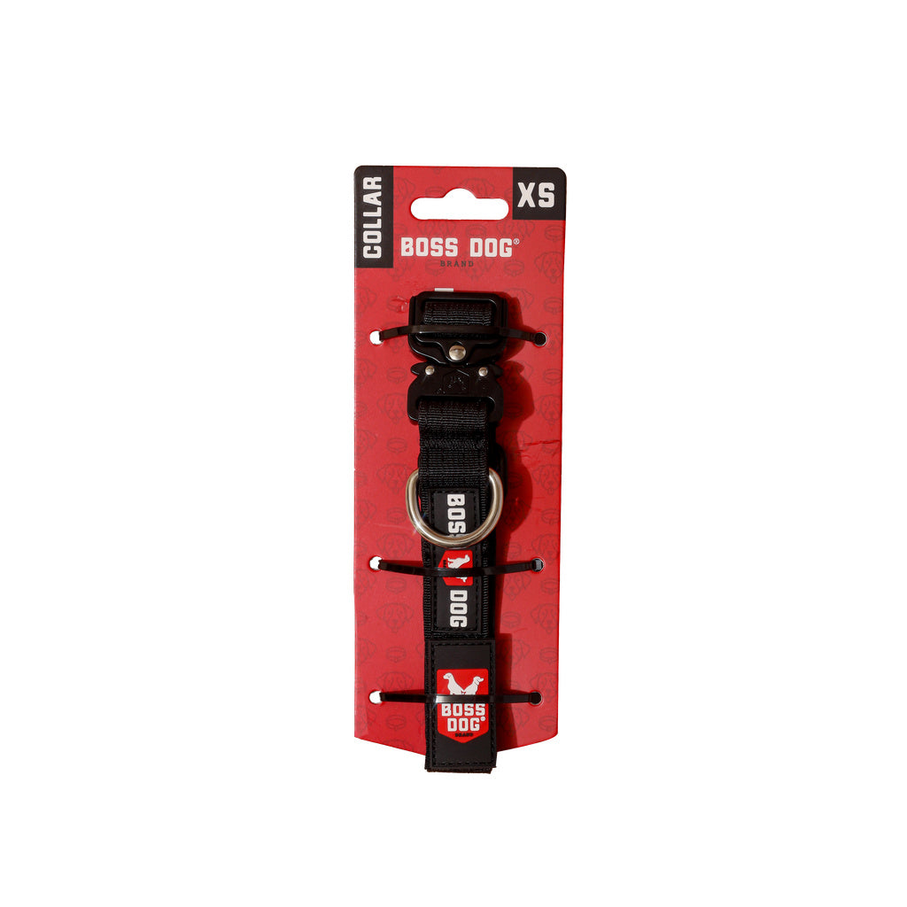 Boss Dog Tactical Extra Small Black Collar (1" wide): 11"-14" adjustable