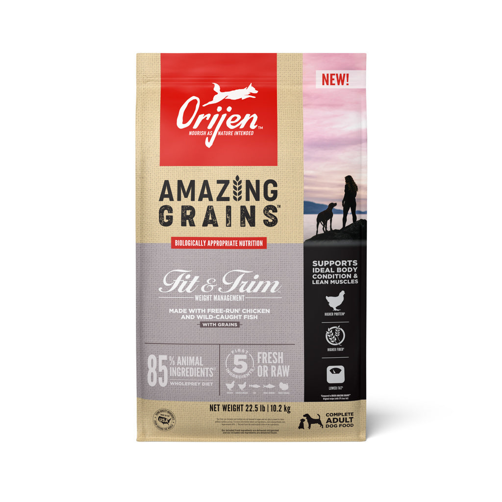 ORIJEN AMAZING GRAINS Fit & Trim Recipe Dry Dog Food, 22.5 lbs.