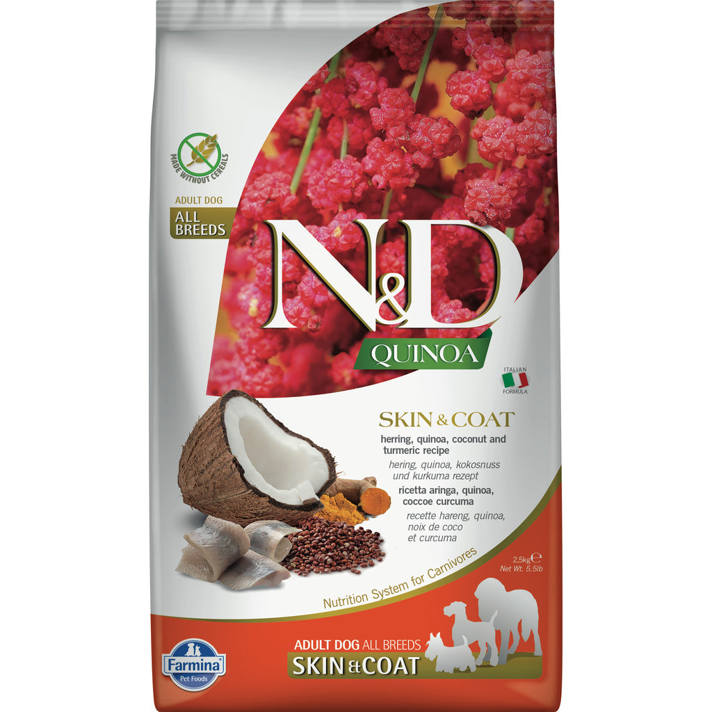 Farmina N&D Quinoa Skin & Coat Herring Dry Dog Food - Adult, Grain-Free