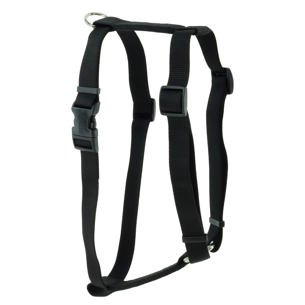 Coastal Adjustable Nylon Dog Harness - Black - Small - 5/8" x 14-24"
