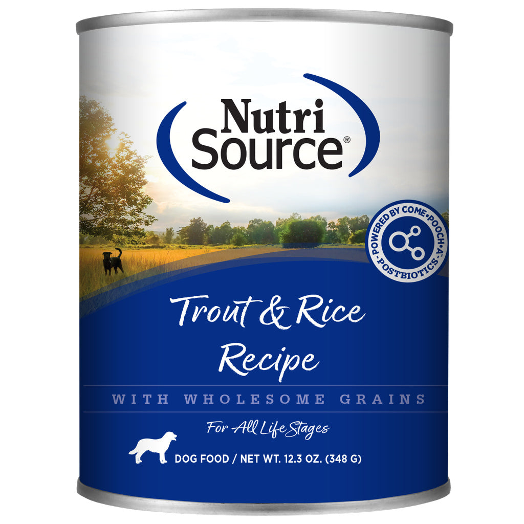 872741 12.3 oz Trout & Rice Dog Cans MP12 Case - Pack of 12