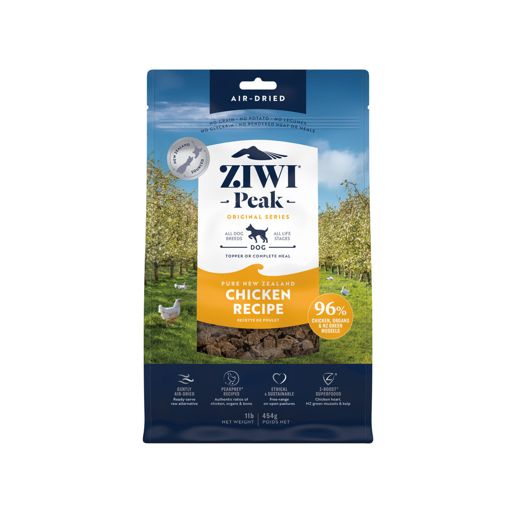 Ziwi Peak Air-Dried Chicken Dog Food - Grain-Free, 16 oz / 454g - Free Range Chicken Recipe