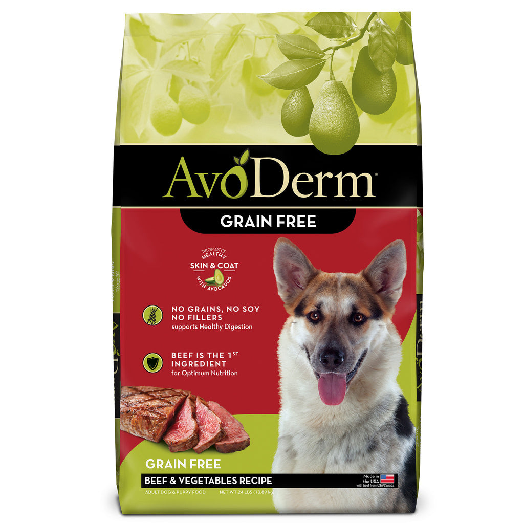 AvoDerm Grain Free Beef & Vegetables Recipe Dry Dog Food, 24 lb Bag - All Life Stages