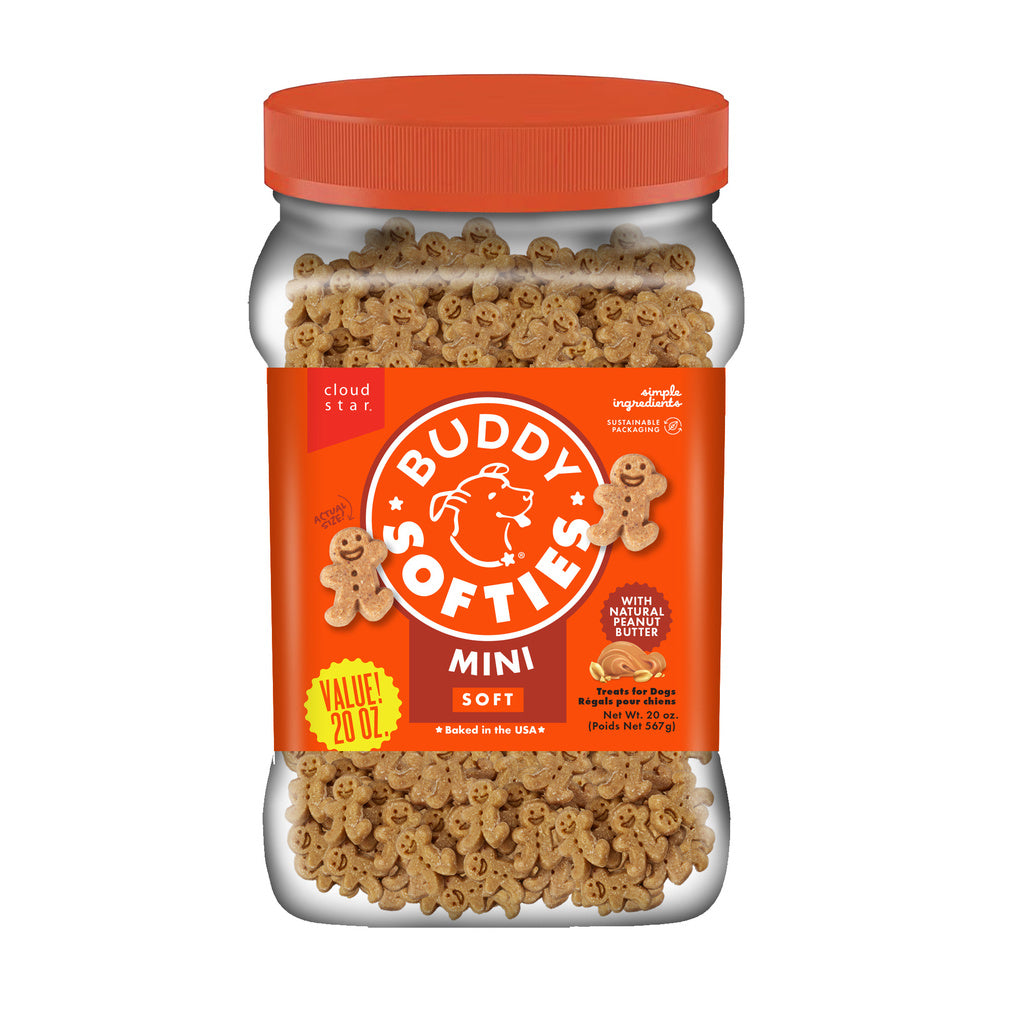 Buddy Biscuits Soft & Chewy Dog Treats, Peanut Butter Flavor, 20 oz or 1.25 lbs