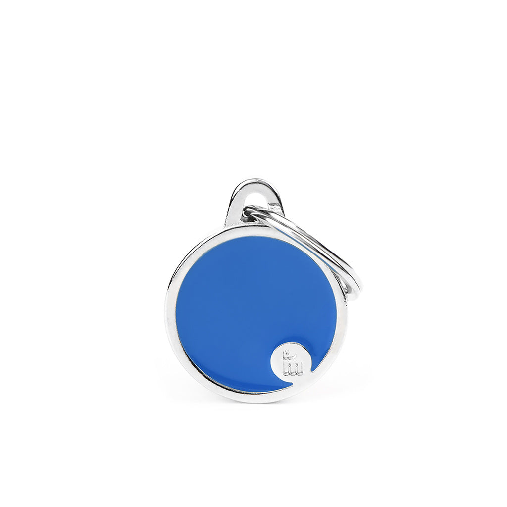 MyFamily Basic Handmade Circle Pet ID Tag - Small - Blue