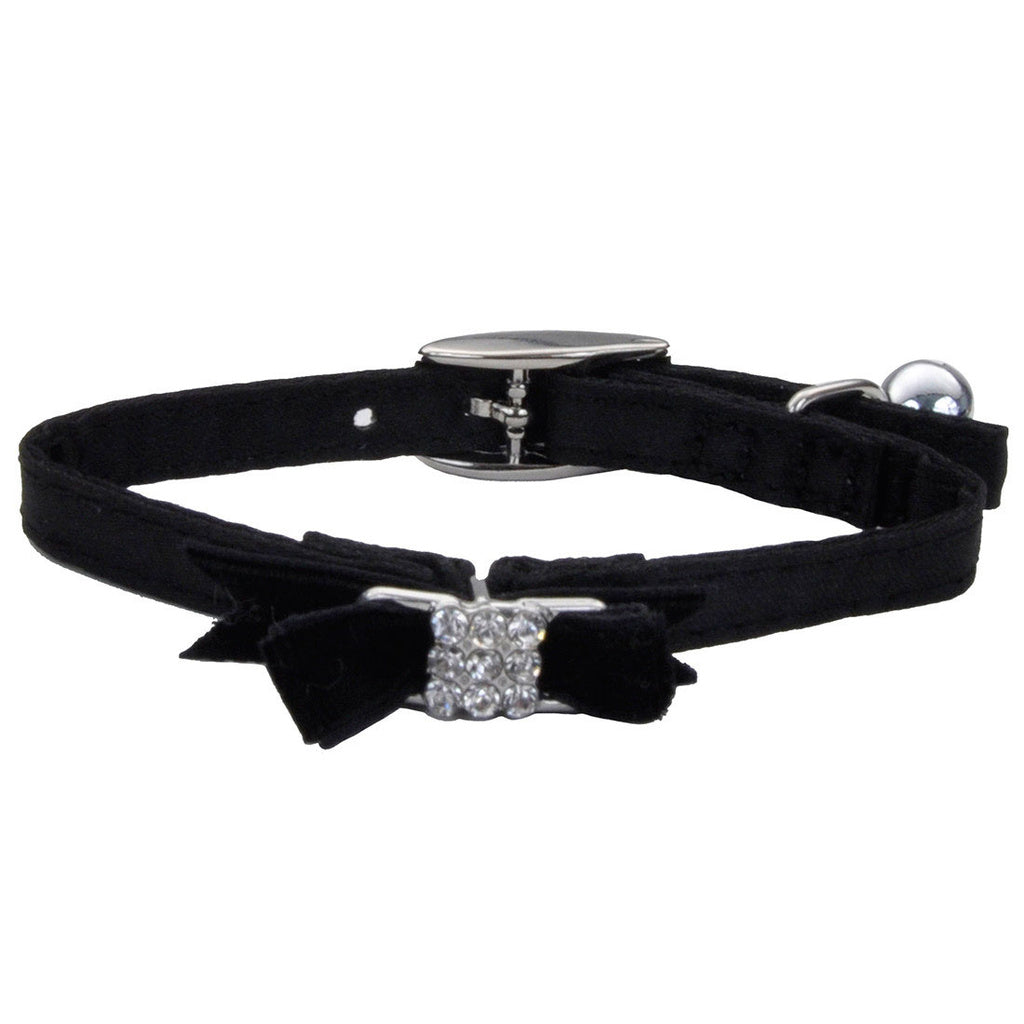 Coastal Pet Li'l Pals Safety Kitten Collar with Bow - Black, Adjustable Breakaway Cat Collar with Bell, 3/8" x 8"