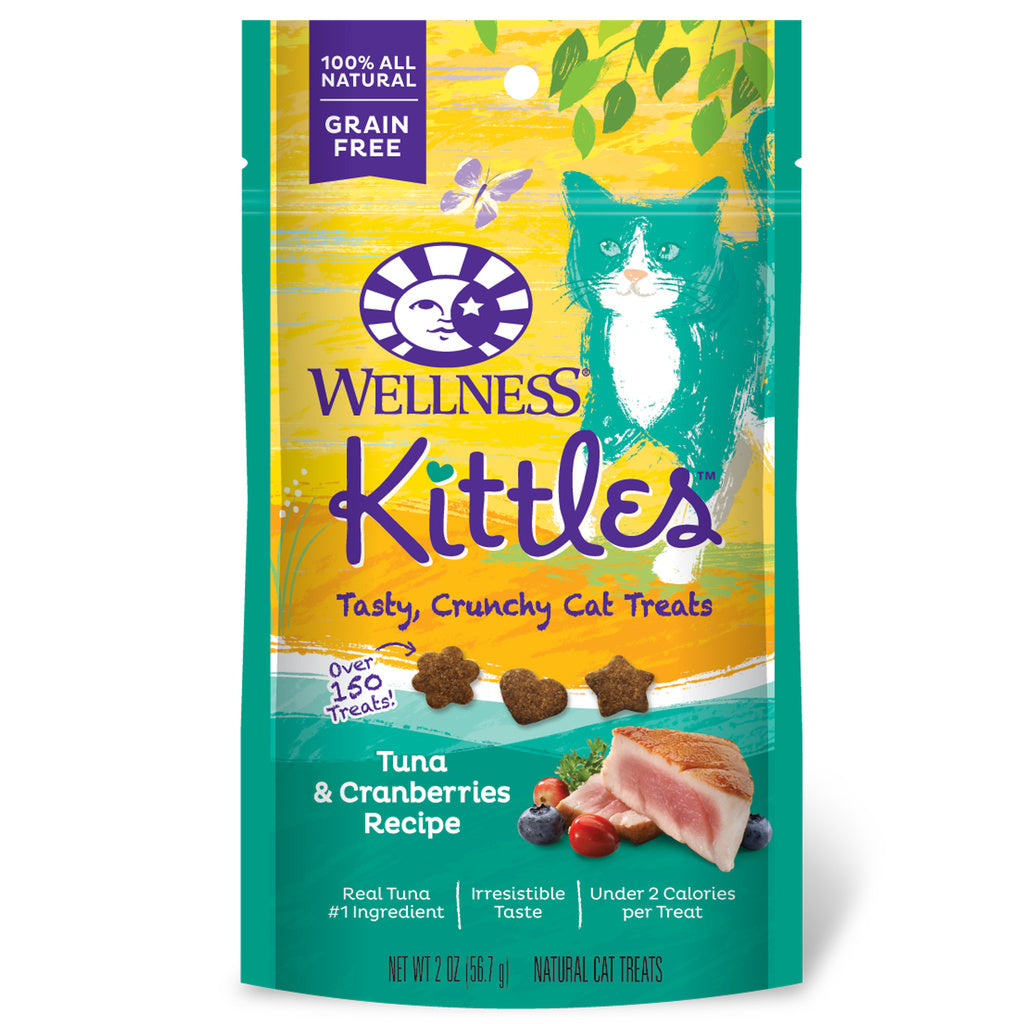 Wellness Kittles Tuna & Cranberry Cat Treats - Grain Free, 2 oz Bag