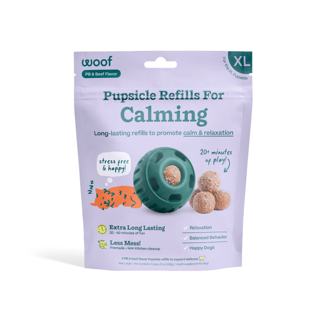 WOOF Pupsicle Refill Pops for Calming - XL - Peanut Butter & Beef Flavor - Dog Treats - 5 Count