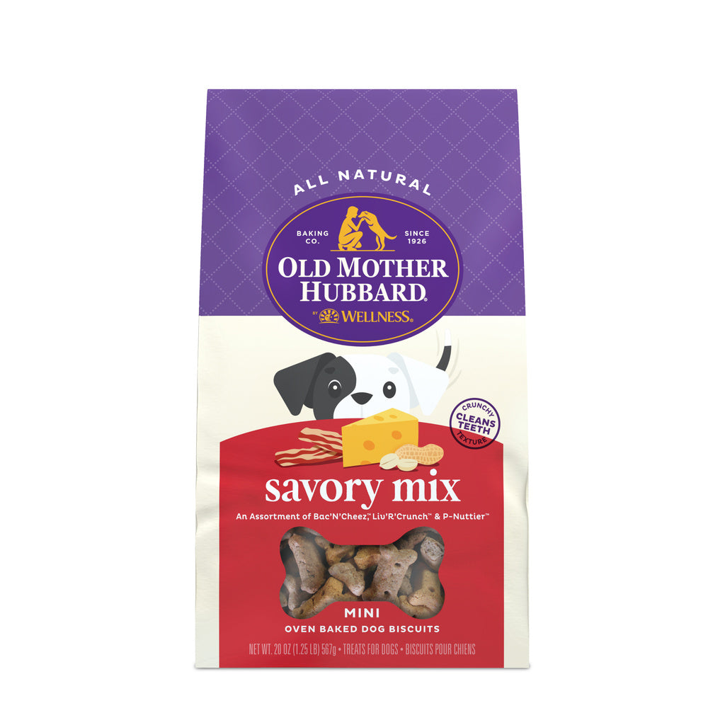 Old Mother Hubbard Wellness Savory Mix Mini Dog Biscuits, Natural Training Treats, 20 oz Bag