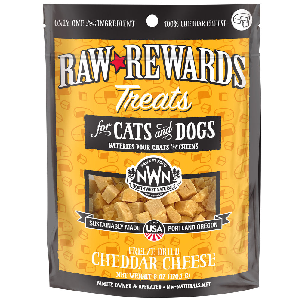 Northwest Naturals Raw Rewards Freeze-Dried Cheddar Cheese Treats for Dogs & Cats, 6 oz