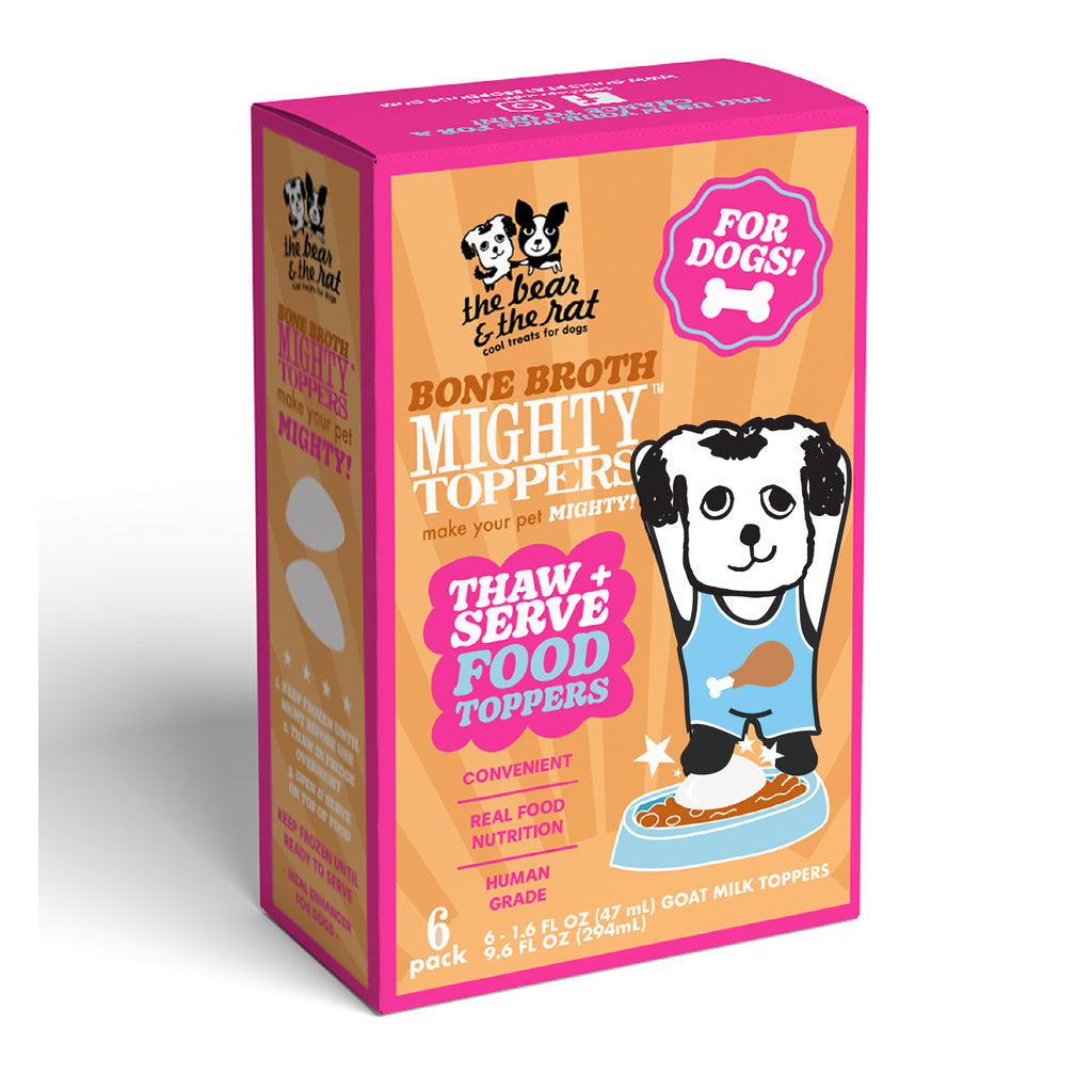 The Bear & The Rat Bone Broth Mighty Toppers Dog Food Meal Topper 6-Pack