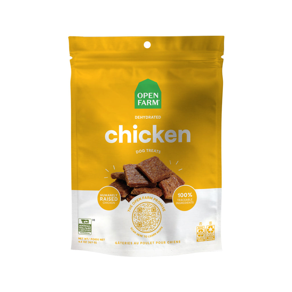 Open Farm Dehydrated Chicken Dog Treats - Grain Free, High Protein, 4.5 oz Pouch