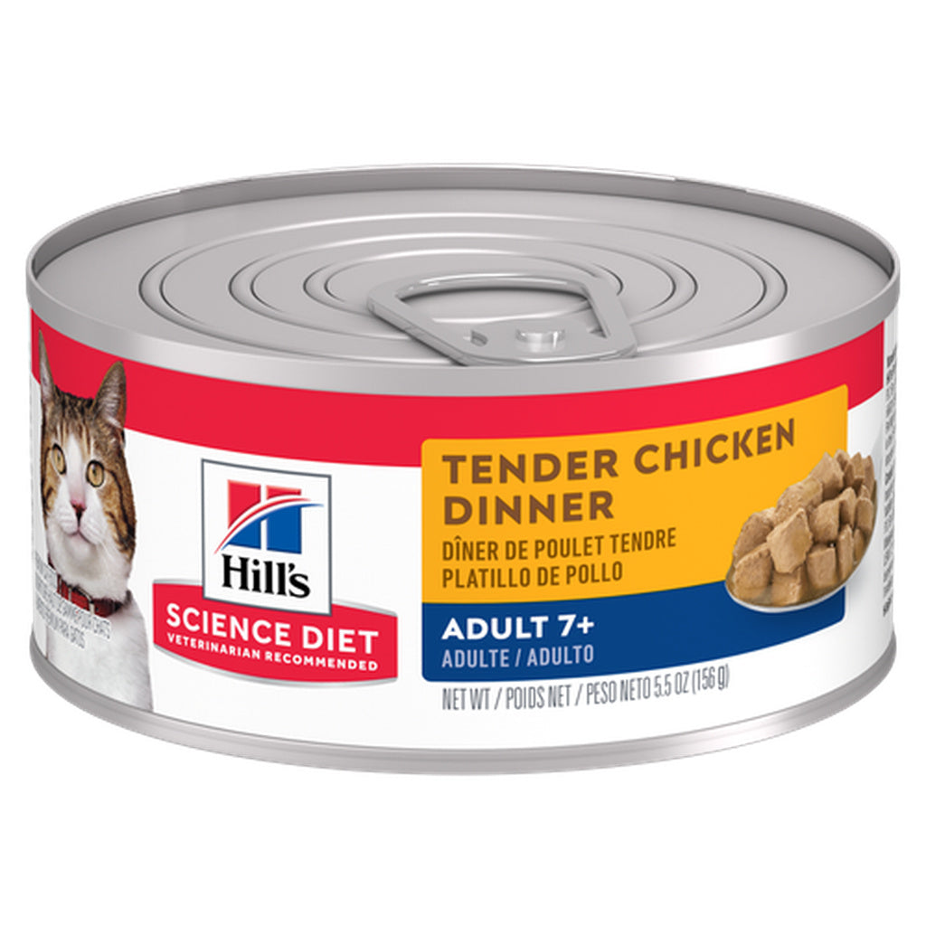 Hill's Science Diet Adult 7+ Tender Chicken Dinner Wet Cat Food, 5.5 oz