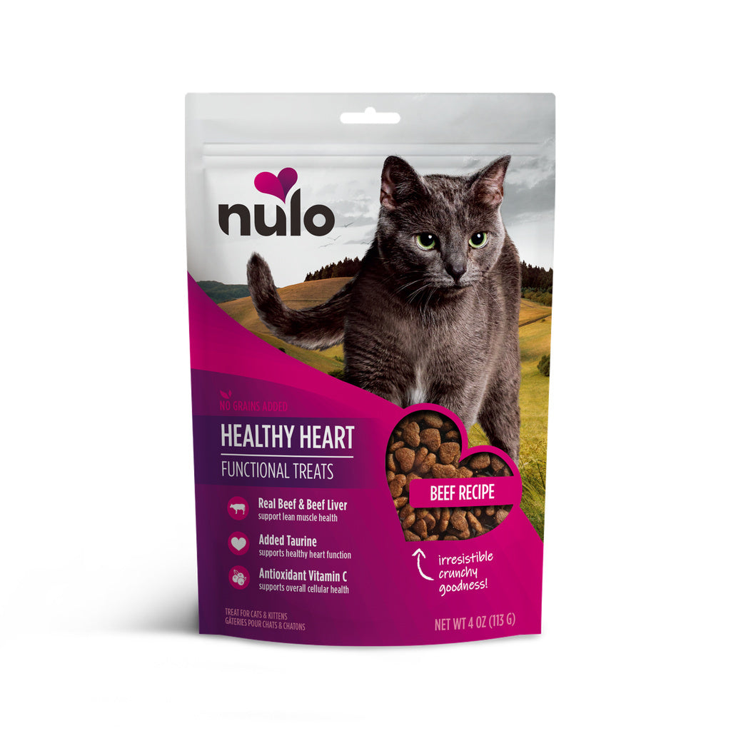 Nulo Healthy Heart Beef Recipe Grain-Free Crunchy Functional Cat Treats - 4oz Bag