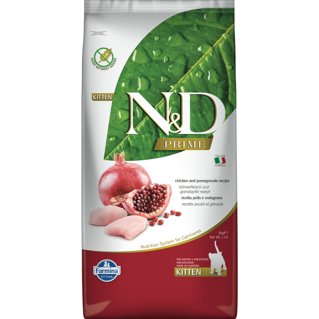 Farmina N&D Prime Kitten Food - Chicken & Pomegranate, Grain-Free, 3.3 lb Bag