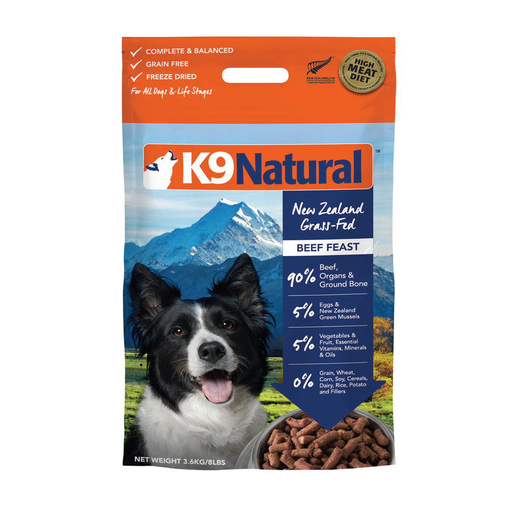 K9 Natural Beef Feast Freeze-Dried Dog Food 3.6kg / 8lb Raw, Grain-Free