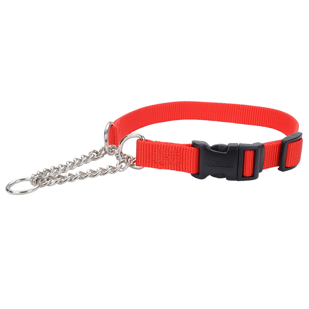 Coastal Adjustable Check Training Dog Collar - Red - 3/4" x 18"-22"