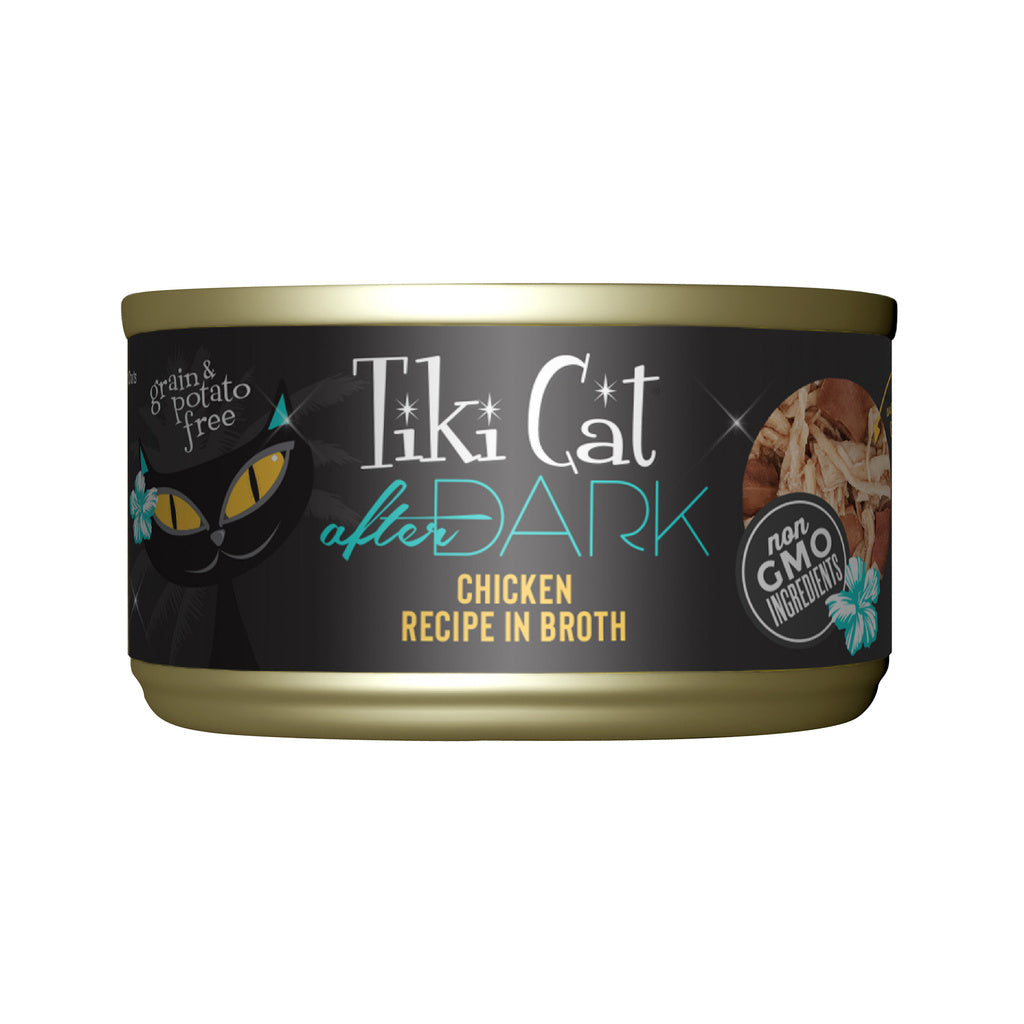 Tiki Cat After Dark Chicken Recipe, High-Protein Grain-Free Wet Cat Food, 2.8 oz Can, 12-Pack Available