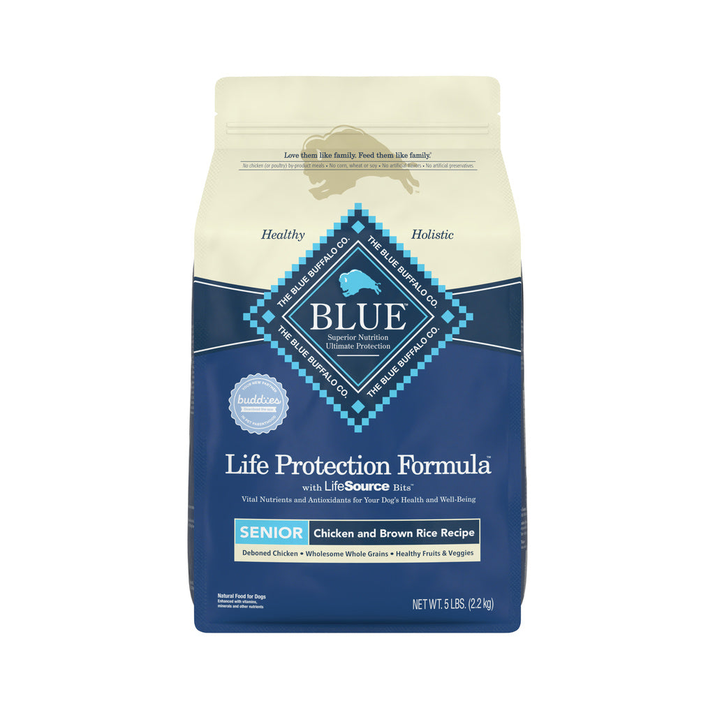 Blue Buffalo Life Protection Formula Senior Dry Dog Food, Chicken & Brown Rice, 5 lb