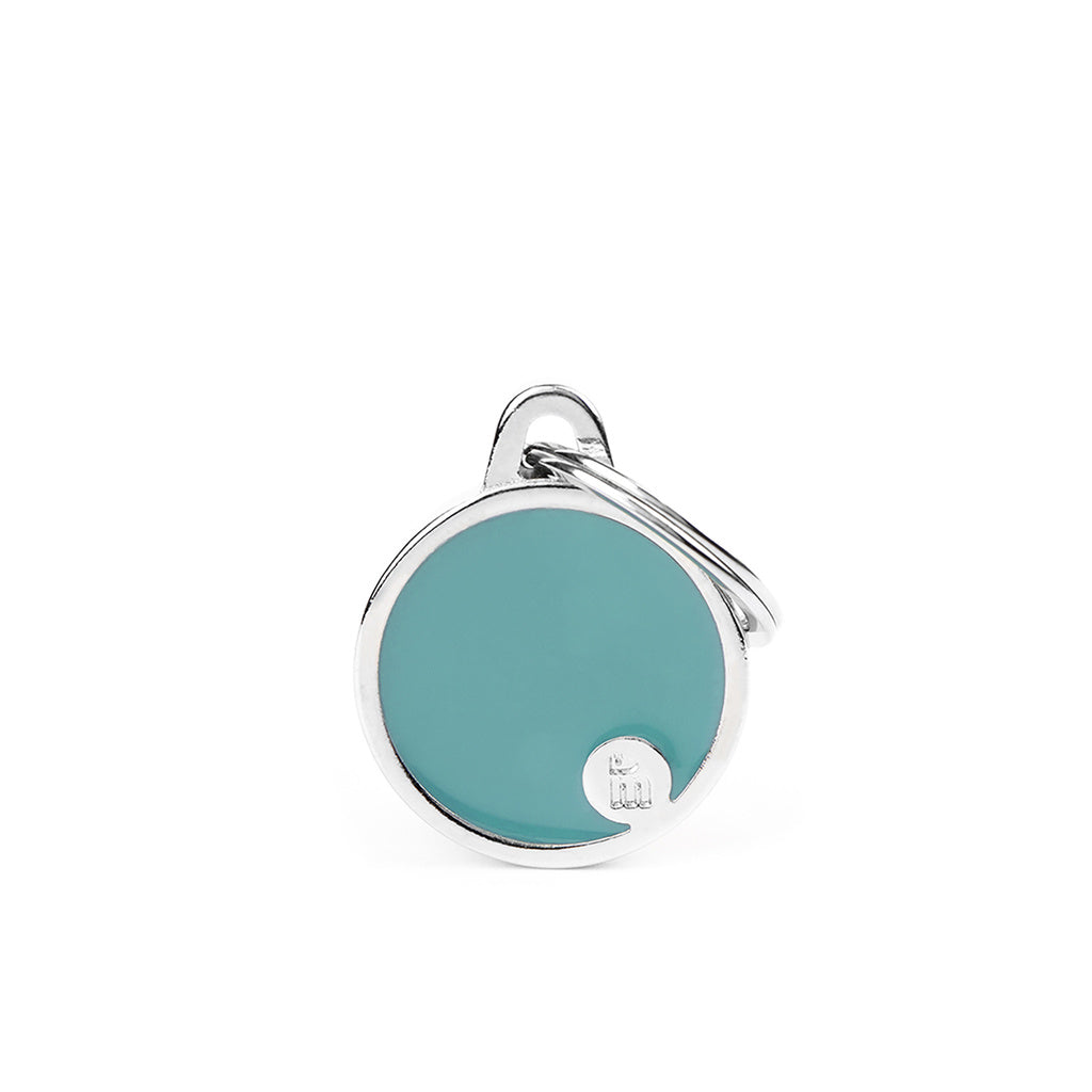 MyFamily Basic Handmade Circle Pet ID Tag - Small, Light Blue