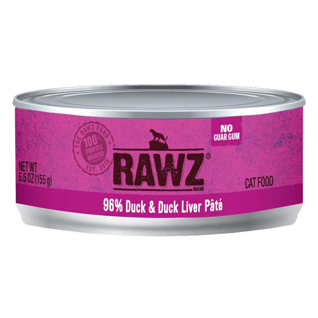 RAWZ 96% Duck & Duck Liver Pate Wet Cat Food, 5.5 oz Can - Grain Free