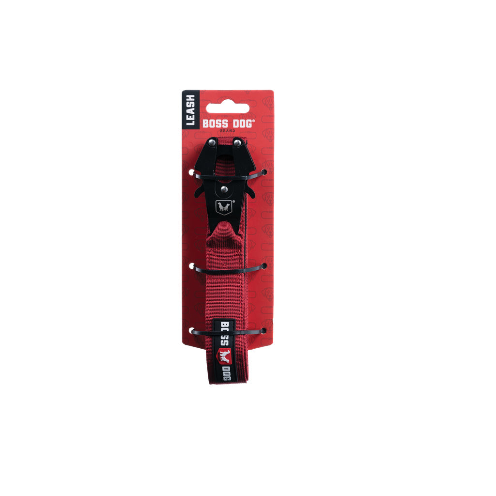Boss Dog Tactical Dog Leash 4 ft, Red (1.25-in Wide)