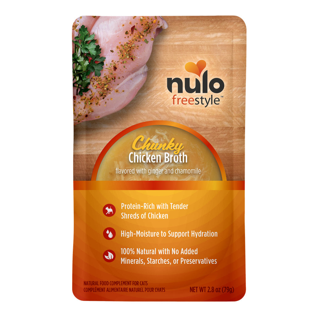 Nulo FreeStyle Chunky Chicken Broth Wet Cat Food Topper, 2.8 oz Pouch