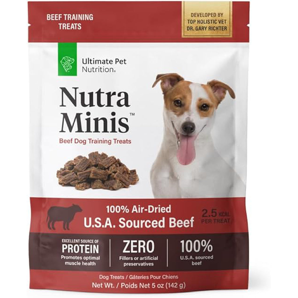 ULTIMATE PET NUTRITION Nutra Minis Dog Air-Dried Training Treats (5 oz) Beef
