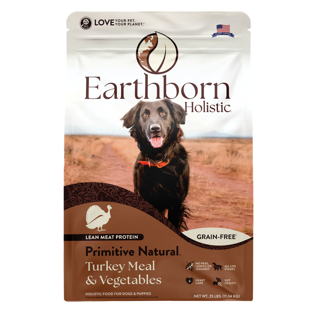 Earthborn Holistic Primitive Natural Grain-Free Dry Dog Food - Turkey, Chicken & Vegetables - 25 lb Bag