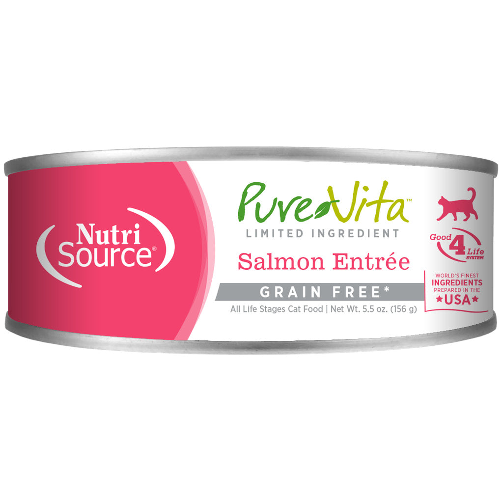 PureVita Grain-Free Salmon Entree Canned Cat Food, 5.5 oz