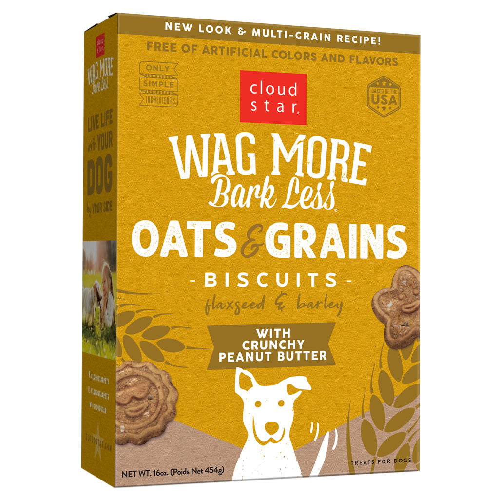 Cloud Star Wag More Bark Less Crunchy Peanut Butter Dog Treats, Oven Baked, 16 oz