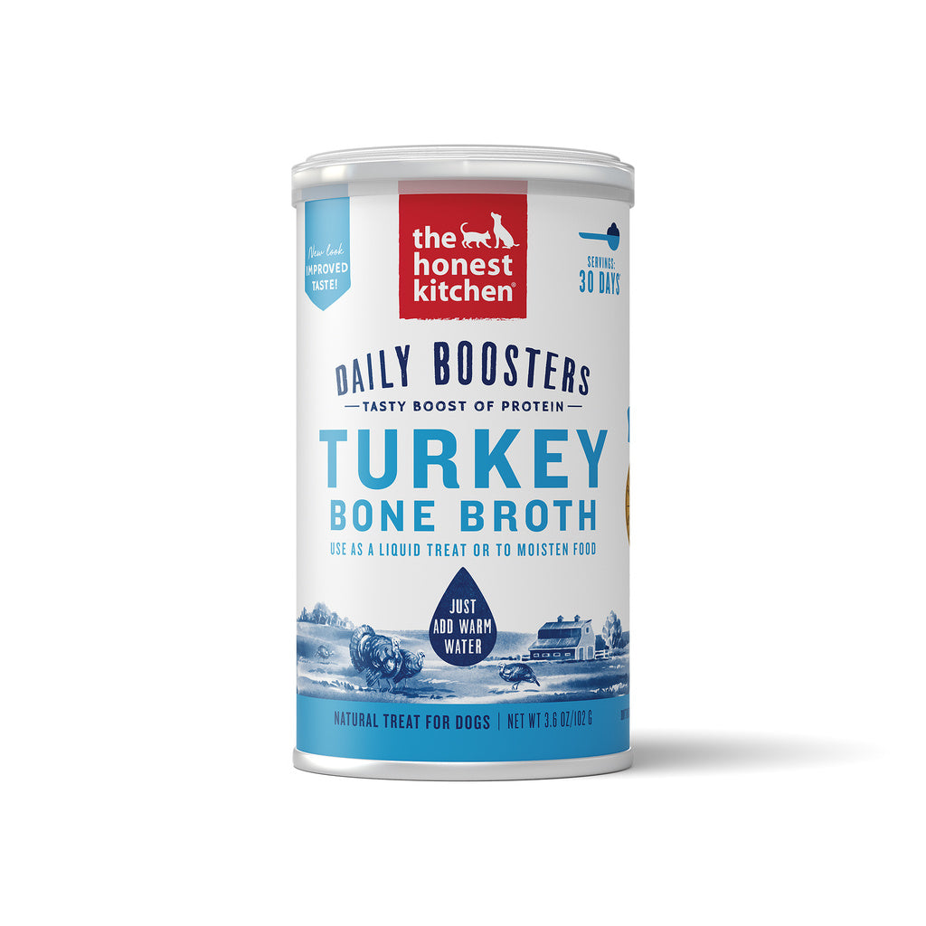 The Honest Kitchen Daily Boosters Turkey Bone Broth with Turmeric - 3.6 oz (102g) - Dog & Cat Food Topper