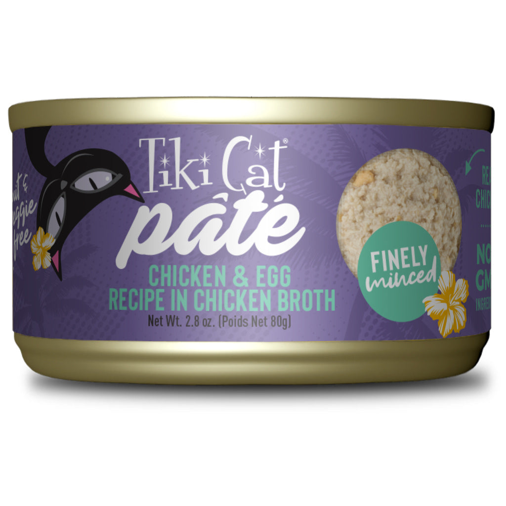 Tiki Cat Luau Chicken with Egg Pate Wet Cat Food, 2.8 oz.
