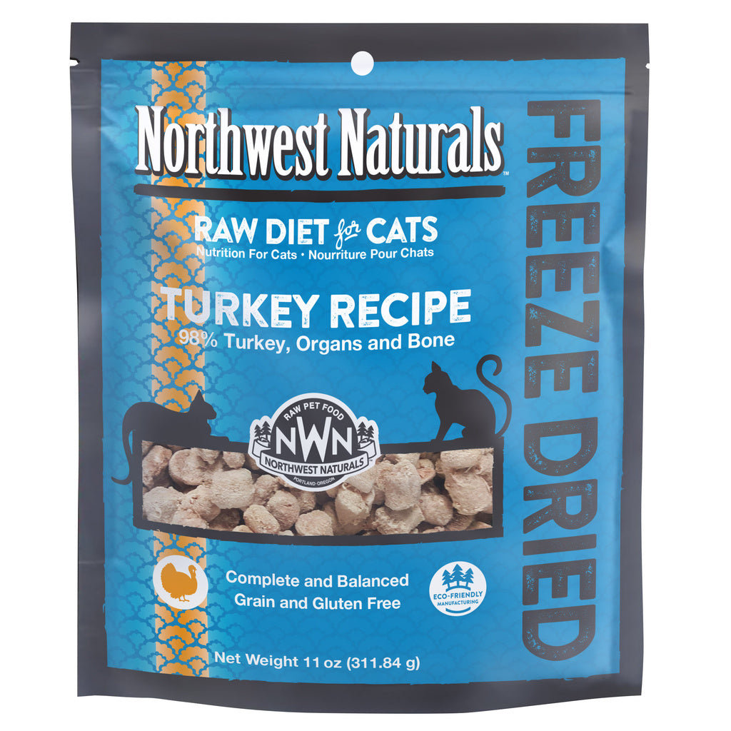 Northwest Naturals Freeze Dried Turkey Cat Food, 11 oz - Raw, Grain-Free Diet