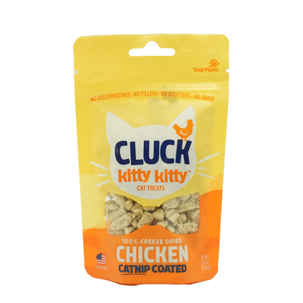 Cluck Kitty Kitty Freeze-Dried Chicken Cat Treats with Catnip, 0.75 oz