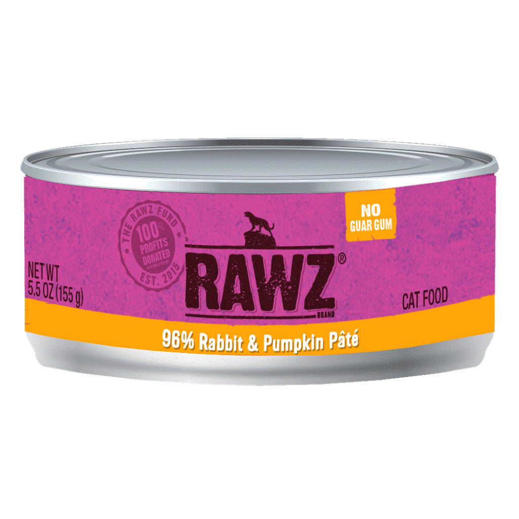RAWZ 96% Rabbit & Pumpkin Pate Wet Cat Food - 5.5 oz Can