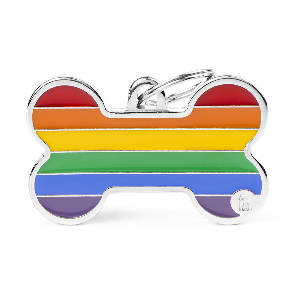 MyFamily Rainbow Bone Large Pet ID Tag