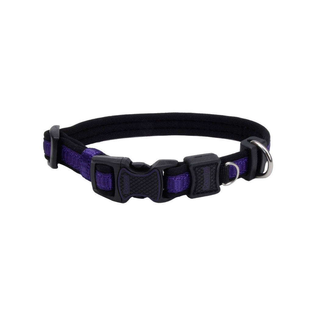 Inspire Adjustable Neoprene Dog Collar - Purple - 1" Wide, Fits 18-26" Neck