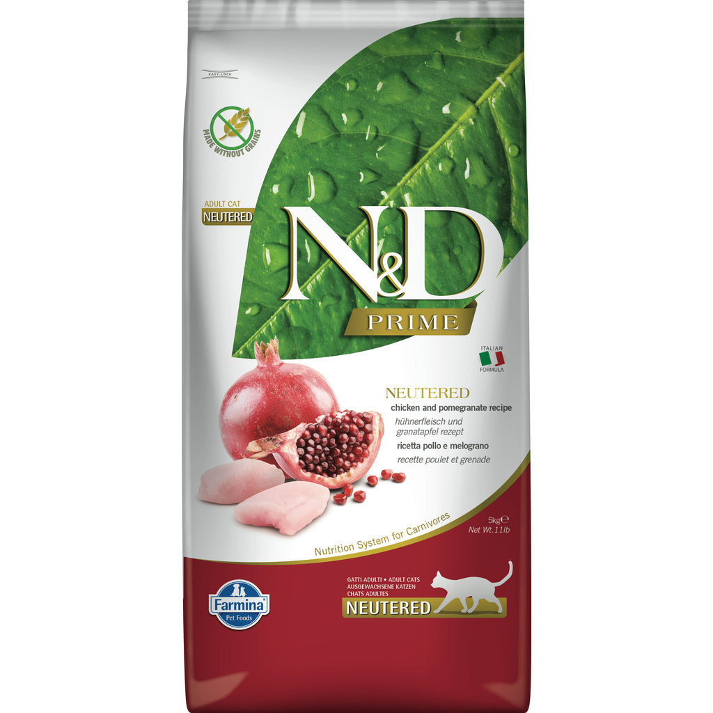 Farmina N&D Prime Neutered Adult Cat Food - Chicken & Pomegranate, 3.3 lb (1.5 kg) - Grain-Free