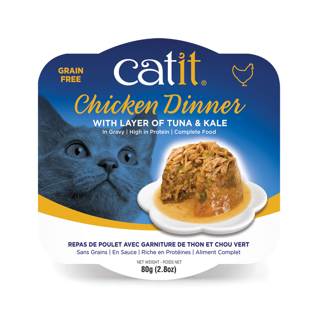 Catit Chicken Dinner Wet Cat Food, Tuna & Kale, 2.8 oz - Hydrating & Grain-Free
