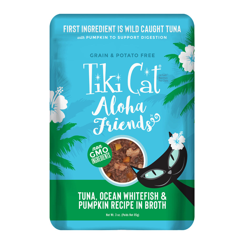 Tiki Cat Aloha Friends Tuna, Ocean Whitefish & Pumpkin Wet Cat Food, 3 oz Pouch