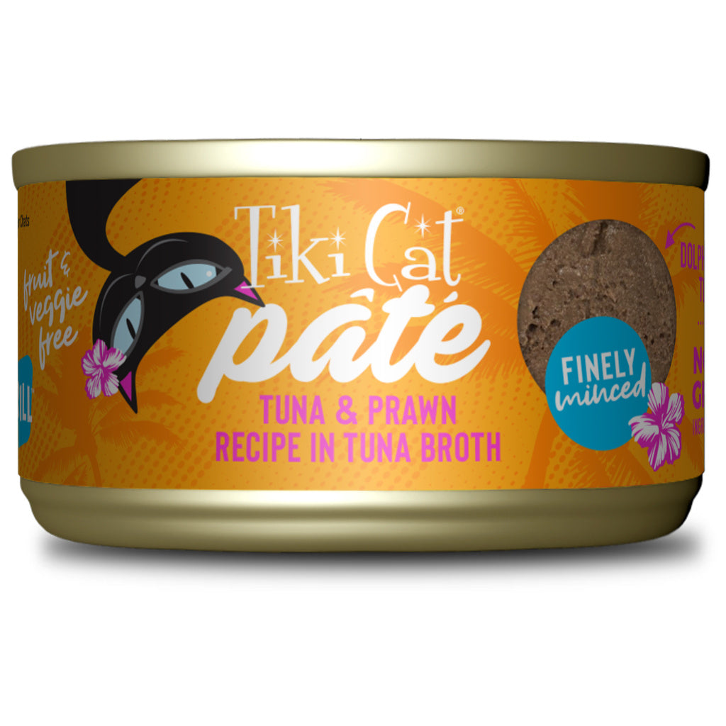 Tiki Cat Grill Pâté Wet Cat Food - Tuna & Prawn Recipe, 2.8 oz Can