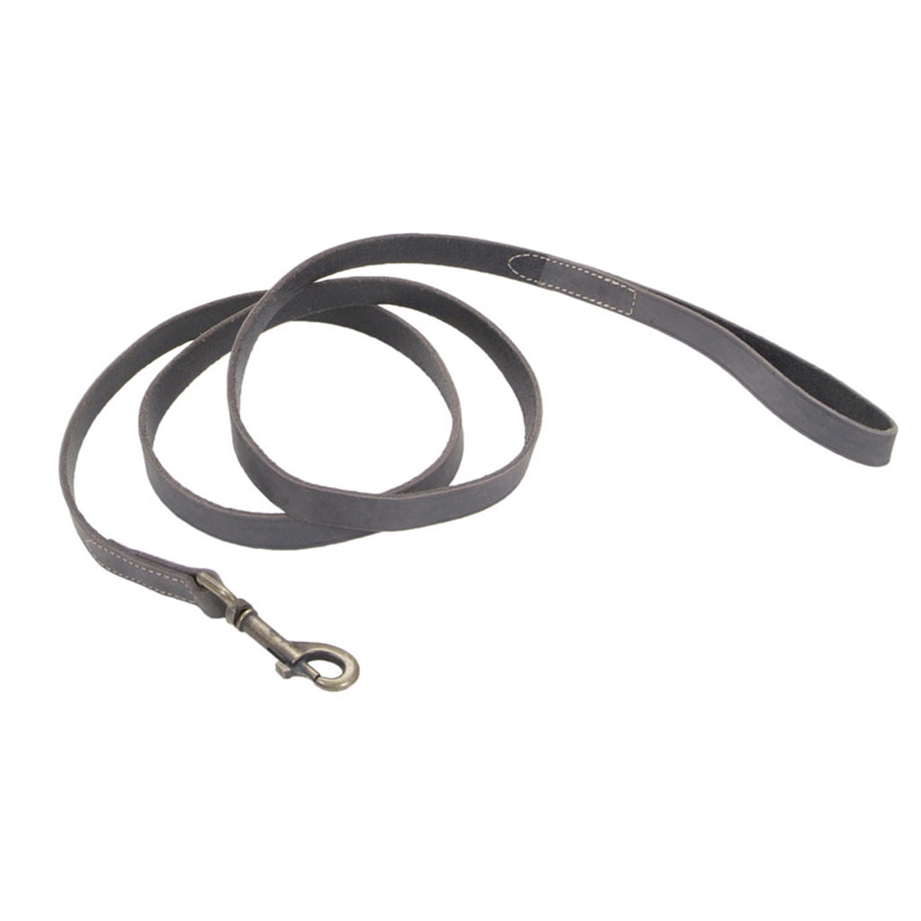 Coastal Pet Circle T Rustic Leather Dog Leash - Slate Grey - 1" x 4'