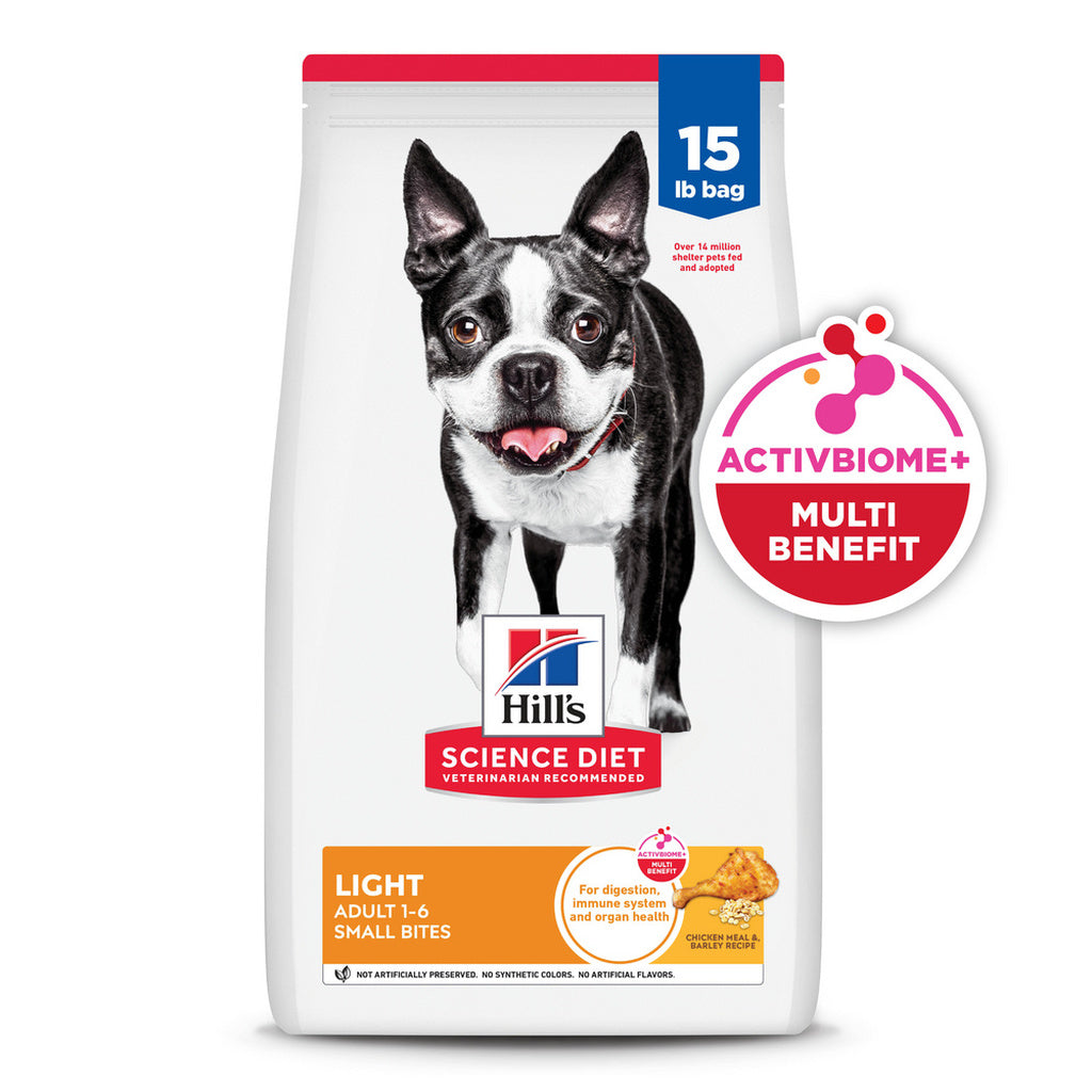 Hill's Science Diet Adult Light Small Bites Dry Dog Food, Chicken & Barley, 15 lb Bag